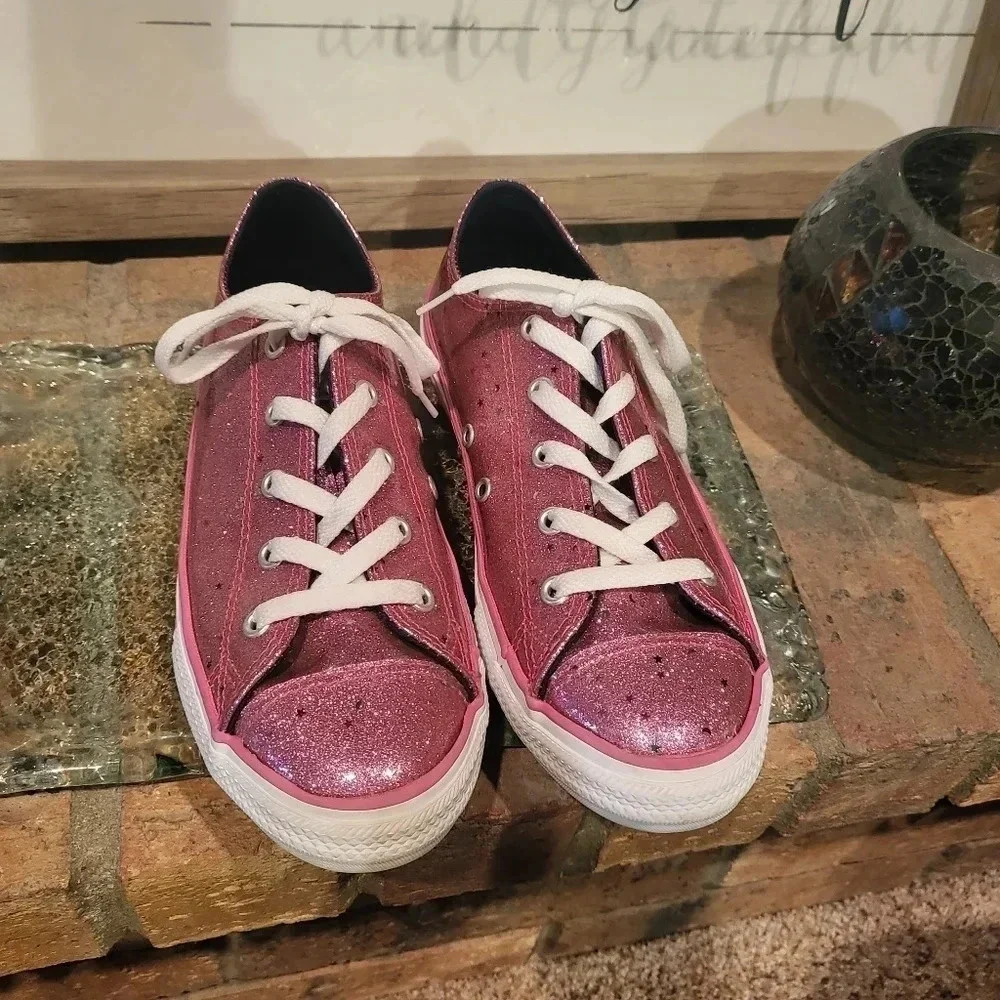 Converse Junior Shoes Converse Pink Galaxy Glimmer Chuck Taylor Sz 4 Girls